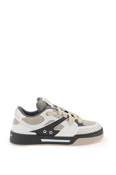 Dolce & Gabbana Roma Brand-print Leather Low-top Trainers In Multicolor