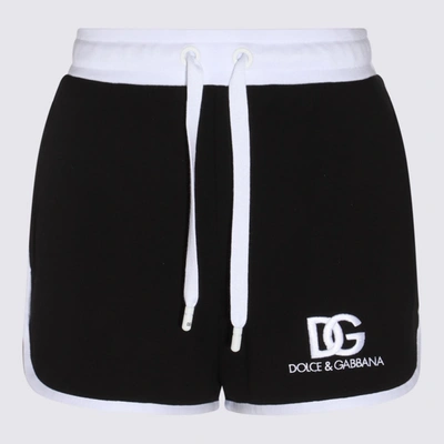 Dolce & Gabbana Jersey Shorts With Dg Logo Embroidery In Black