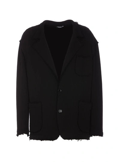 Dolce & Gabbana Logo Plaque Over Jacket In Black