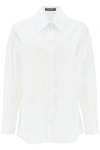 Dolce & Gabbana Maxi Shirt With Satin Buttons In White