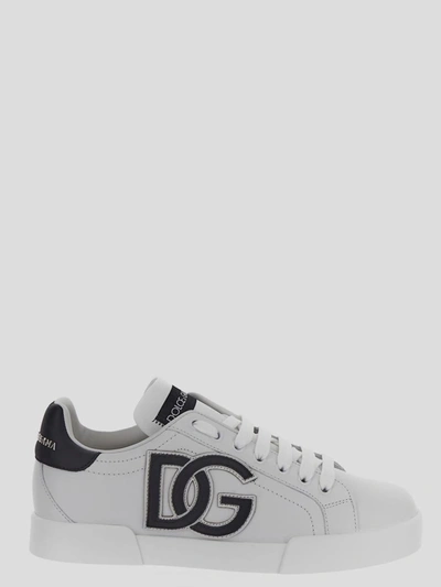 Dolce & Gabbana Portofino Logo-print Low-top Trainers In White
