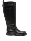 Tory Burch Leather Knee-high Boots In Black