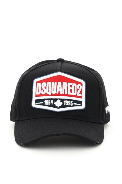 Dsquared2 Baseball Cap With Embroidered Patch In Black