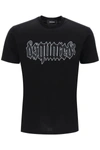 Dsquared2 Cotton D2 Gothic Loose Fit T-shirt With Rhinestones In Black