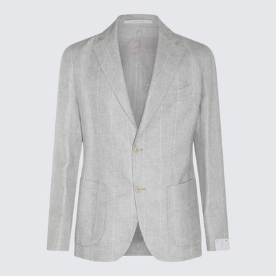 ELEVENTY ELEVENTY GREY LINEN AND WOOL SUITS