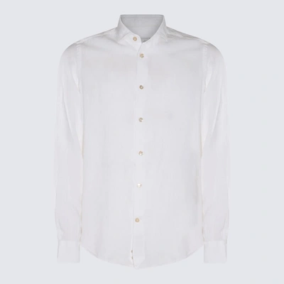 Eleventy Long-sleeve Linen Shirt In White