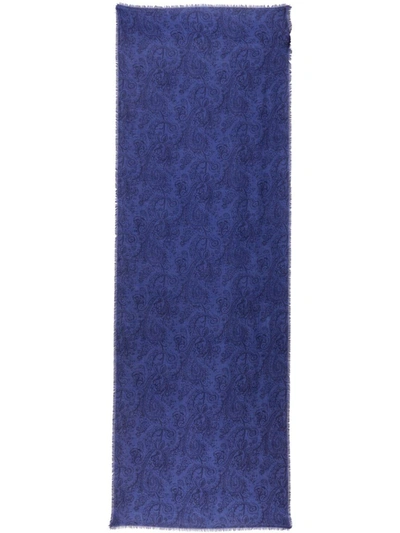 Etro Scarf With Print In Blue