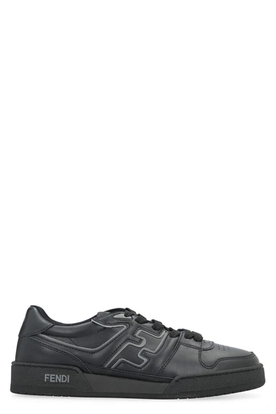 Fendi Black Leather Low-tops