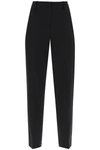 Ganni Trousers With Pleats And Pockets In Black