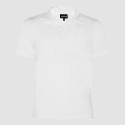 Giorgio Armani White Viscose Blend Polo Shirt
