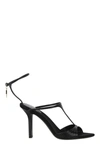 Givenchy Embossed Leather Heel Sandals In Black
