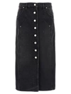 Isabel Marant Étoile Marant Étoile Vandy Denim Midi Skirt Faded Black In Black