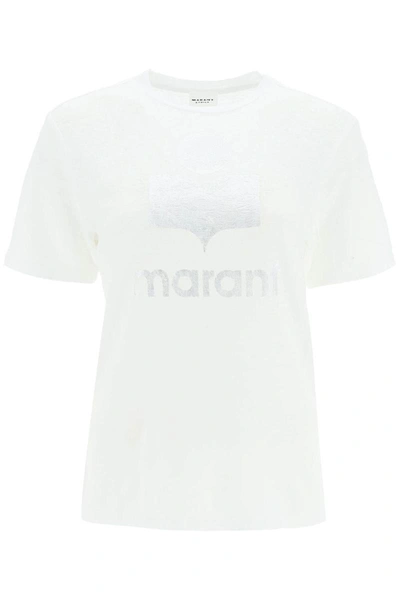 Isabel Marant Étoile Isabel Marant Etoile 'zewel' T-shirt With Metallic Logo Women In White