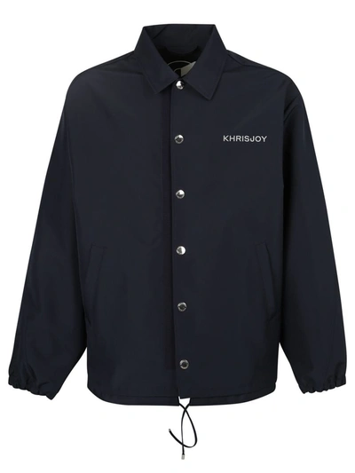 Khrisjoy Logo-embroidered Shirt Jacket In Blue