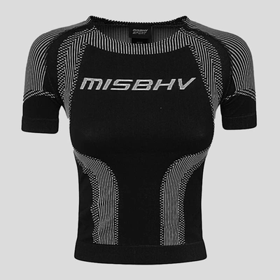 Misbhv Black And White Sport T-shirt In Muted Black