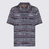 Missoni Chevron Zigzag Crew Neck T-shirt In Navy Base