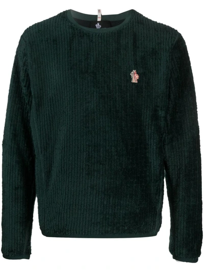 Moncler Grenoble Logo Patch Knitted Jumper In Green