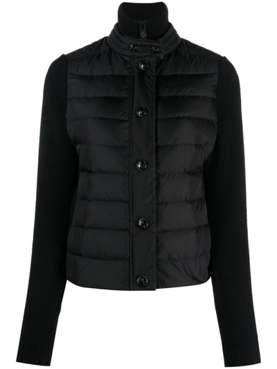 Moncler Grenoble Padded Wool Jacket In Black