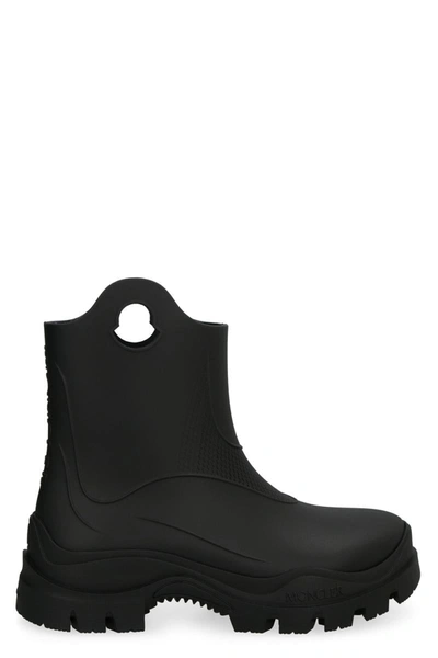 Moncler Misty Textured Rain Boots In Black