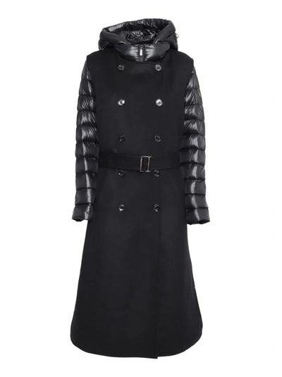 Moorer Double-breasted Coat In Black