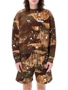 Msgm Paint-splatter Cotton Sweatshirt In Camouflage