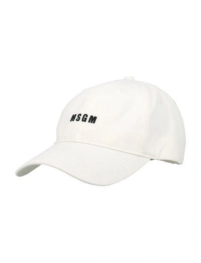 Msgm Logo Cap In Cream