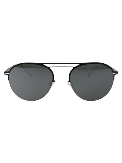 Mykita Sunglasses In 091 Silver/navy Light Silver Flash