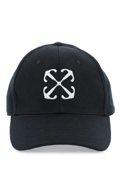 Off-white Baseball Cap With Logo In Black