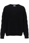 Off-white Off White Sweater With Embossed Diagonal Motif In Black
