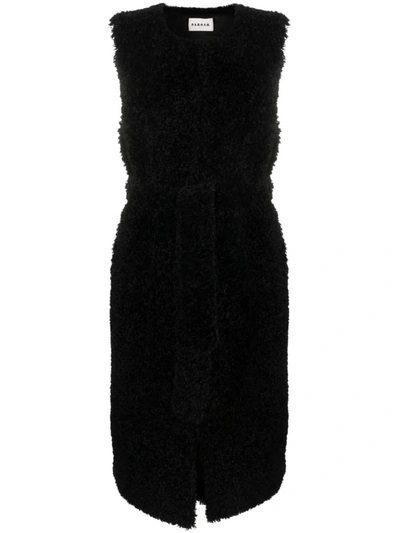 P.a.r.o.s.h Perform Sleeveless Faux-fur Coat In Black