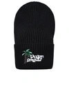 PALM ANGELS PALM ANGELS BLACK POLYESTER BEANIE