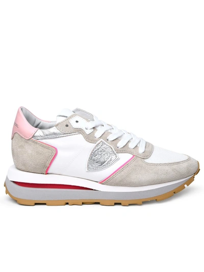 Philippe Model Multicolor Leather Blend Sneakers In White