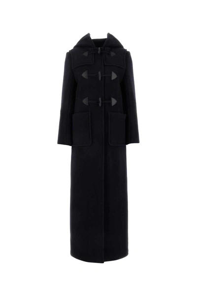 Prada Hooded Wool Coat In Multi-colored