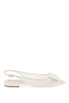 Roger Vivier 5mm Gommettine Monogram Mesh Slingbacks In White