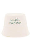 STELLA MCCARTNEY STELLA MCCARTNEY BUCKET HAT WITH FLORAL LOGO EMBROIDERY