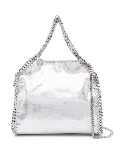 Stella Mccartney Falabella Tote Bag With Metallic Finish In Grey