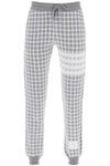 Thom Browne Checked Jacquard Track Pants In Grey