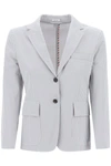Thom Browne Thom E Women's Seersucker Single-breasted Jacket In Grey
