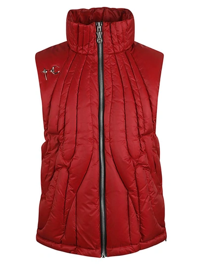 Thug Club Cave Goose Down Vest In Red