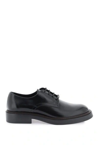 Tod's Leather Oxford Lace-up Shoes In Black