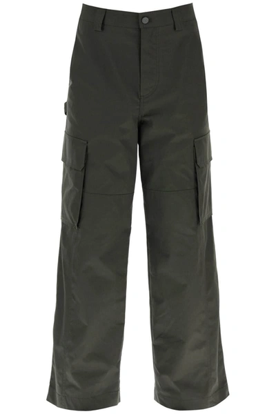 Valentino Cargo Pants In Stretch Nylon In Khaki