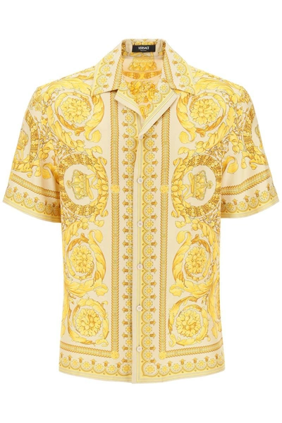 Versace Barocco Bowling Shirt In Multi-colored