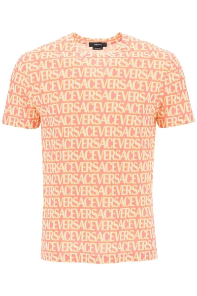 Versace Allover T-shirt In Mixed Colours