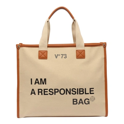 V73 Responsability Bis Shopping Bag In Beige