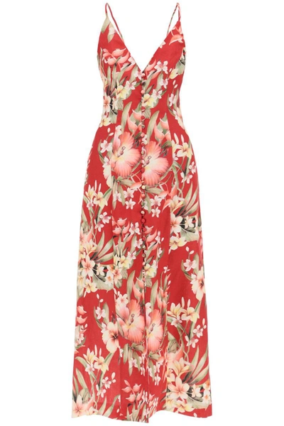 Zimmermann Lexi Floral Slip Dress In Red