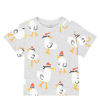 Stella Mccartney Kids' Baby Printed Cotton Jersey T-shirt In Grey