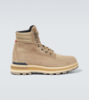 Moncler Men's Peka Leather Lace-up Hiking Boots In Brown