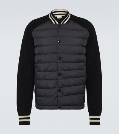 Moncler Cotton-trimmed Down Jacket In Black