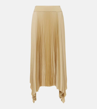 Joseph Asymmetric-hem Pleated Midi Skirt In Safari