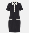 Moncler Two-tone Mini Shirtdress In Navy